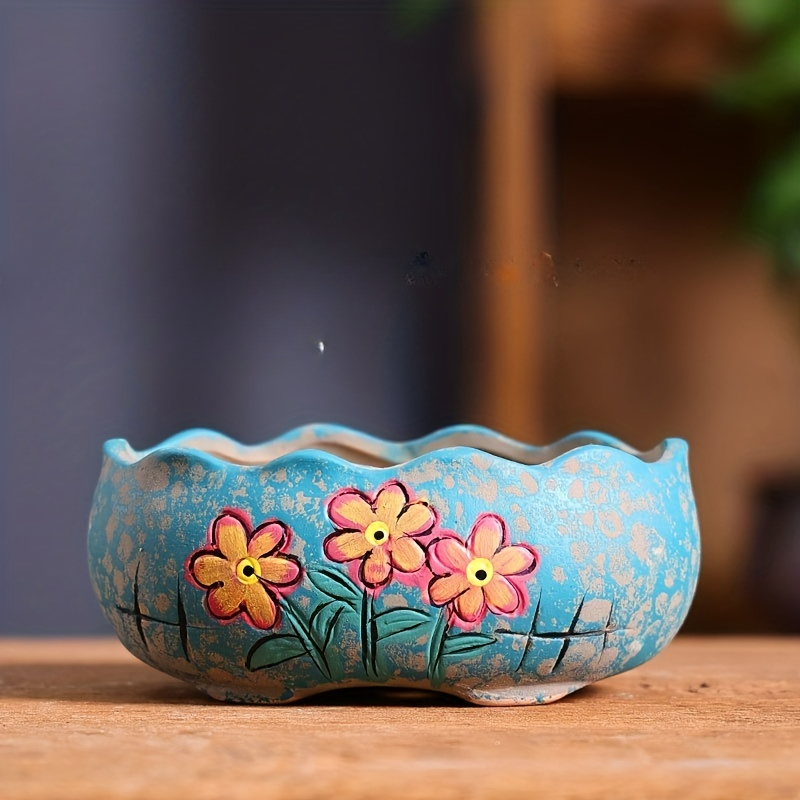 Vintage Hand-Painted Ceramic S - Echeveria Succulent ulasan dan harga