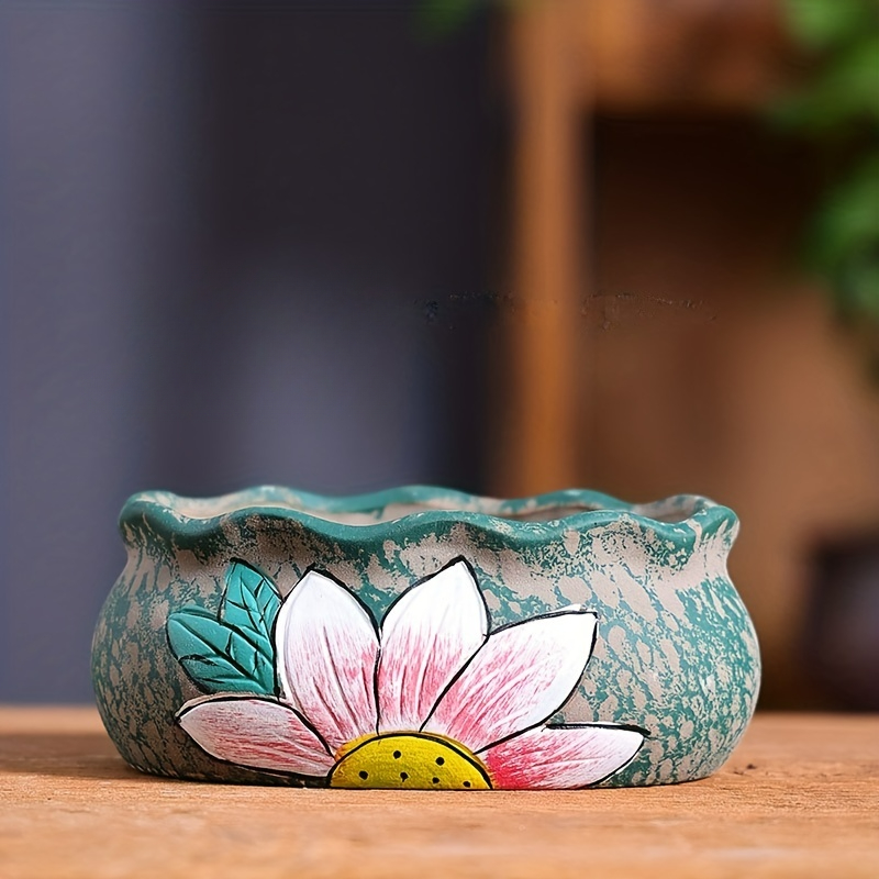 Vintage Hand-Painted Ceramic S - Echeveria Succulent ulasan dan harga