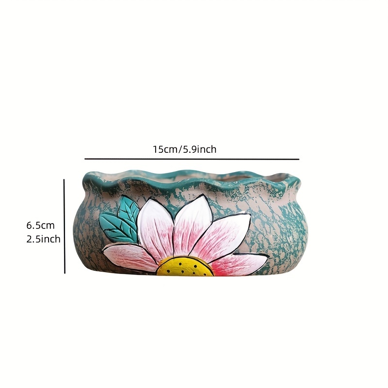 Vintage Hand-Painted Ceramic S - Echeveria Succulent ulasan dan harga