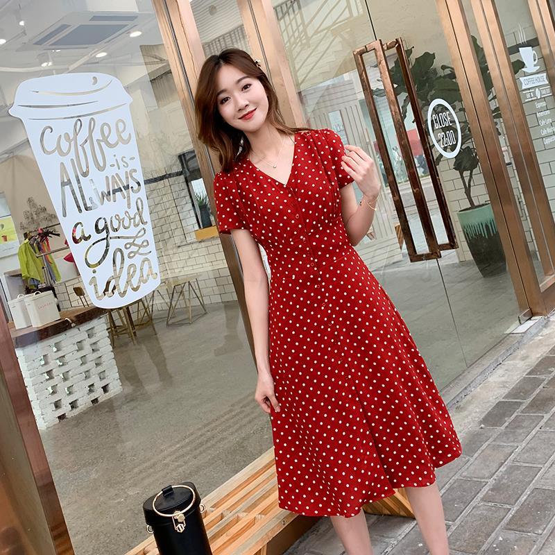 Chiffon Wrap Women Dresses Mid - Aglaonema Red ulasan dan harga